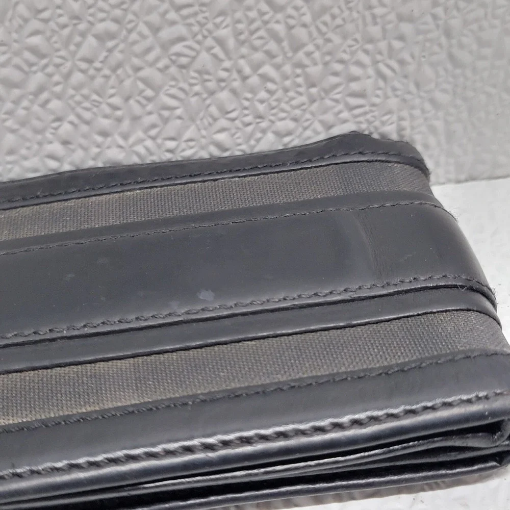 Burberry Black Bi-Fold Wallet Leather & Canvas